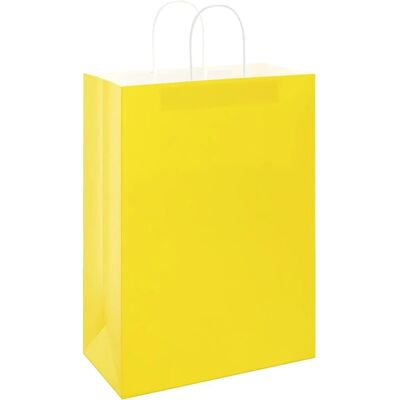 vidaXL Gele papieren draagtas - 50 stuks - 32x17x44 cm vidaXL Gele papieren draagtas - 50 stuks - 32x17x44 cm