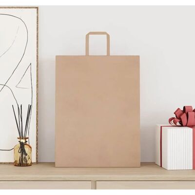 vidaXL Papieren Tassen 50 stuks Bruin Handvatten 32x12x42 cm - Papieren tassen vidaXL Papieren Tassen 50 stuks Bruin Handvatten 32x12x42 cm - Papieren tassen