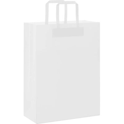 vidaXL Papieren tassen - 250 stuks - Met handvatten - 26x12x35 cm vidaXL Papieren tassen - 250 stuks - Met handvatten - 26x12x35 cm