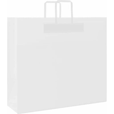 vidaXL Papierbags 250 stuks met handvatten Wit 54x15x49 cm vidaXL Papierbags 250 stuks met handvatten Wit 54x15x49 cm