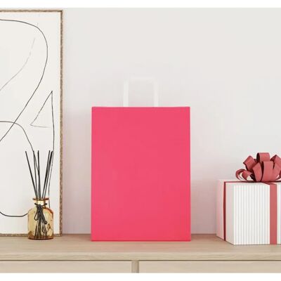 vidaXL Pink Paper Bags - 50 pcs, Handles, 26x12x35 cm - Paper Bags vidaXL Pink Paper Bags - 50 pcs, Handles, 26x12x35 cm - Paper Bags