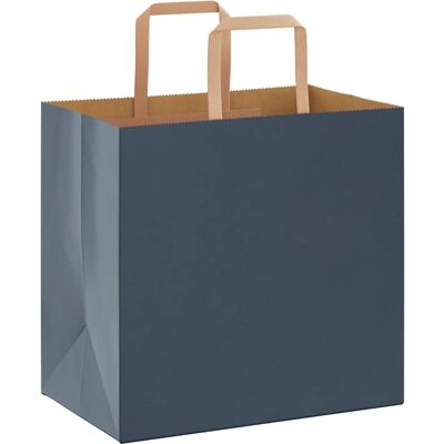 vidaXL Paper Bag 50 pcs Handle Blue 26x17x25cm - Paper Bag vidaXL Paper Bag 50 pcs Handle Blue 26x17x25cm - Paper Bag