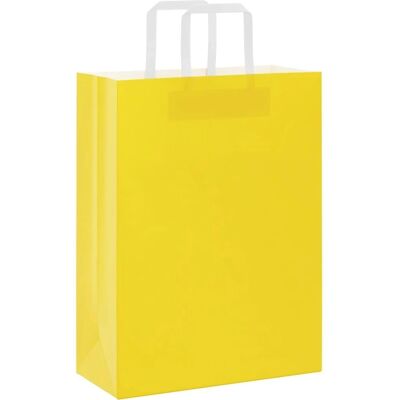 vidaXL Papierowe torby - 50 szt., Żółte, 26x12x35 cm - Papierowe torby vidaXL Papierowe torby - 50 szt., Żółte, 26x12x35 cm - Papierowe torby