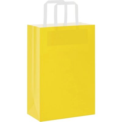 vidaXL Papiertragetaschen - 250 Stk - Henkeln - Gelb - 21x11x31 cm vidaXL Papiertragetaschen - 250 Stk - Henkeln - Gelb - 21x11x31 cm