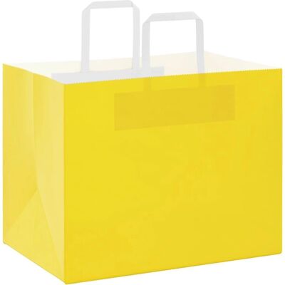 vidaXL Papiertragetaschen 250 Stk. mit Henkeln Gelb - Papiertragetaschen vidaXL Papiertragetaschen 250 Stk. mit Henkeln Gelb - Papiertragetaschen
