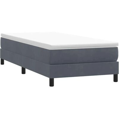 vidaXL Dunkelgrau Samtbettt 90x220 Bett - Bett vidaXL Dunkelgrau Samtbettt 90x220 Bett - Bett