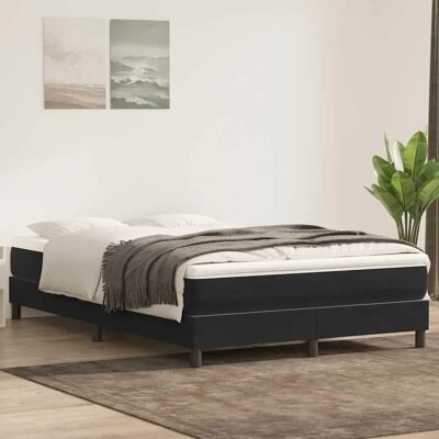vidaxl Cadre de lit en velours noir 160x220cm - Type de lit vidaxl Cadre de lit en velours noir 160x220cm - Type de lit