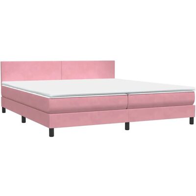 VidaXL Bett - Samtige Rosa Unterstützung - Einzel-Federkernmatratze VidaXL Bett - Samtige Rosa Unterstützung - Einzel-Federkernmatratze