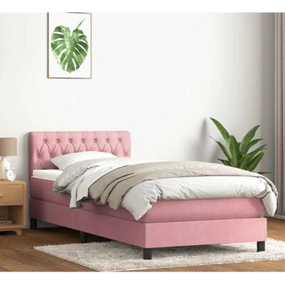 vidaXL Boxspringbett - Samt, Höhenverstellbar, 90x210cm - Boxspring Bed vidaXL Boxspringbett - Samt, Höhenverstellbar, 90x210cm - Boxspring Bed