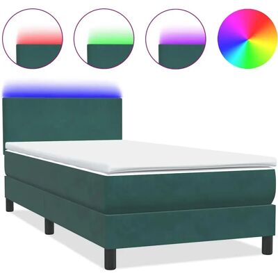 Vidaxl Dunkelgrünes Samtbettrahmen mit Matratze - Bett Vidaxl Dunkelgrünes Samtbettrahmen mit Matratze - Bett