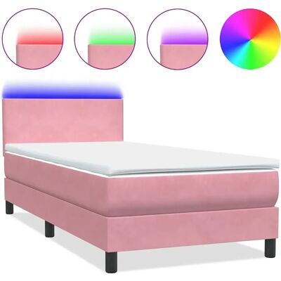 vidaXL Pink Velvet 90x220cm Boxspringbett - Bett vidaXL Pink Velvet 90x220cm Boxspringbett - Bett