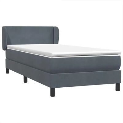 vidaXL Boxspringbett mit Matratze Dunkelgrau - Samt Grau vidaXL Boxspringbett mit Matratze Dunkelgrau - Samt Grau