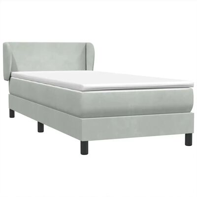 VidaXL Bett - Hellgrau Samtvel 80x220cm - Bett VidaXL Bett - Hellgrau Samtvel 80x220cm - Bett