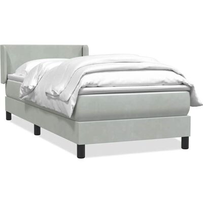 VidaXL Modell 3317967 Bett - Samt, Hellgrau, 80x220 cm - Bett VidaXL Modell 3317967 Bett - Samt, Hellgrau, 80x220 cm - Bett