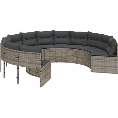 vidaXL Sofa og hagebord med puter - Poly Rattan Szary vidaXL Sofa og hagebord med puter - Poly Rattan Szary