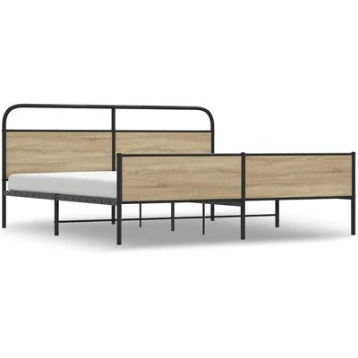 vidaXL Metallbett 193x203 cm Räuchereiche - Bettgestell vidaXL Metallbett 193x203 cm Räuchereiche - Bettgestell