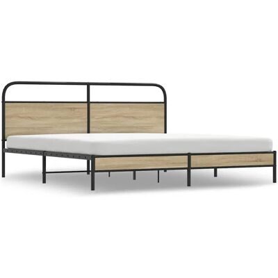 vidaXL Sänkykehys - Savunruskea 200x200 cm - Tyylikäs Metallirakenne vidaXL Sänkykehys - Savunruskea 200x200 cm - Tyylikäs Metallirakenne