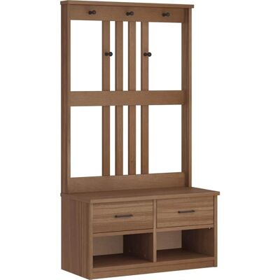 vidaXL Hall Tree SANDENS - Solid Wood Pine Multifunctional Hallway Bench vidaXL Hall Tree SANDENS - Solid Wood Pine Multifunctional Hallway Bench