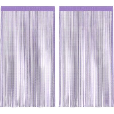 vidaXL Lila Fadenvorhänge 2 Stk. 100x250 cm - Gordijnen vidaXL Lila Fadenvorhänge 2 Stk. 100x250 cm - Gordijnen