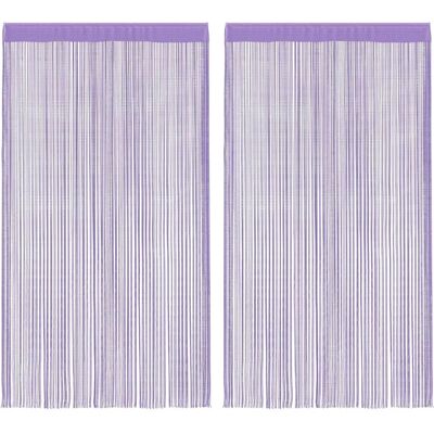vidaXL 2er Fadenvorhang Raumteiler - Lila - 140 cm - Hintergrund vidaXL 2er Fadenvorhang Raumteiler - Lila - 140 cm - Hintergrund
