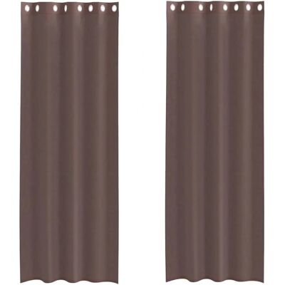 vidaXL Braun Voile Curtains 2 pcs - Semi-transparent, 140x260cm vidaXL Braun Voile Curtains 2 pcs - Semi-transparent, 140x260cm