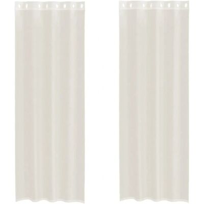 vidaXL Voile Curtain with Ösen 2 pcs - Cream 140x300 cm vidaXL Voile Curtain with Ösen 2 pcs - Cream 140x300 cm