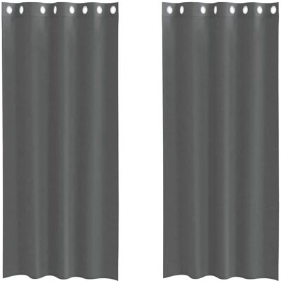 vidaXL Dark Gray Voile Curtains - 2 pcs, 140x225cm, with Eyelets vidaXL Dark Gray Voile Curtains - 2 pcs, 140x225cm, with Eyelets