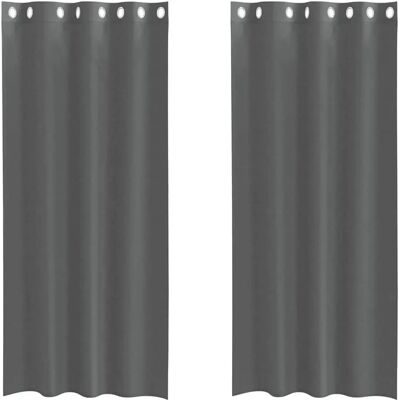 vidaXL Voile Curtains with Ösen 2 pcs Dark Gray 140x245cm - Voile Curtains vidaXL Voile Curtains with Ösen 2 pcs Dark Gray 140x245cm - Voile Curtains