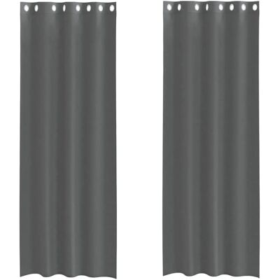 vidaXL Model mit Ösen 2 pcs Dark Gray Voile Curtain - Voile Curtain vidaXL Model mit Ösen 2 pcs Dark Gray Voile Curtain - Voile Curtain