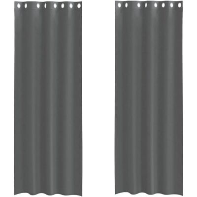 vidaXL Model mit Ösen Dark Grey Voile Curtain - Voile Curtains vidaXL Model mit Ösen Dark Grey Voile Curtain - Voile Curtains