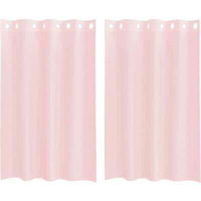 vidaXL voile curtains 2 pcs. Light Pink with Ösen - Voile Curtains vidaXL voile curtains 2 pcs. Light Pink with Ösen - Voile Curtains