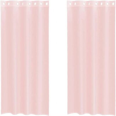 vidaXL Pink Voile Curtains with Ösen 140x225cm - Semi-transparent vidaXL Pink Voile Curtains with Ösen 140x225cm - Semi-transparent