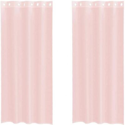 vidaXL Hellrosa Voile Curtains with Ösen - Voile Curtains vidaXL Hellrosa Voile Curtains with Ösen - Voile Curtains