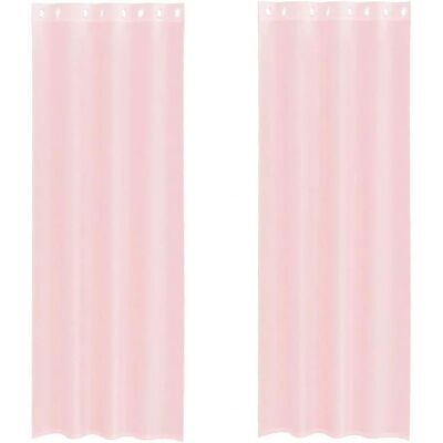 vidaXL Lyserøde Voile Gardiner med Øjer - 140x300cm vidaXL Lyserøde Voile Gardiner med Øjer - 140x300cm