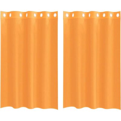vidaXL Orange Voile Curtains with Ogee - Voile Curtains vidaXL Orange Voile Curtains with Ogee - Voile Curtains