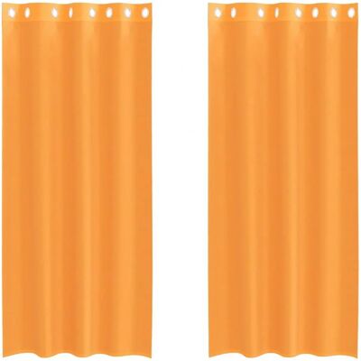 vidaXL Orange Voile Curtains with Grommets - Bedroom Decor vidaXL Orange Voile Curtains with Grommets - Bedroom Decor
