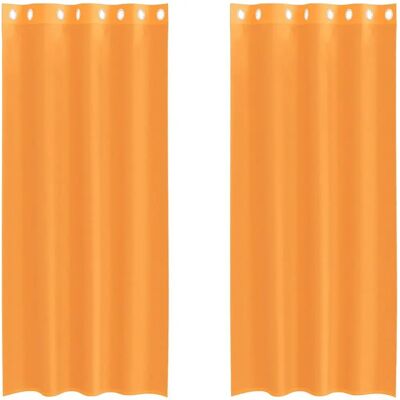 vidaXL Orange Voile Gardiner - 140x245cm - Med Ører - Produkttype vidaXL Orange Voile Gardiner - 140x245cm - Med Ører - Produkttype