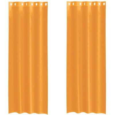vidaXL Orange Voile Curtains with Ösen - 140 x 260 cm - Semi-transparent vidaXL Orange Voile Curtains with Ösen - 140 x 260 cm - Semi-transparent