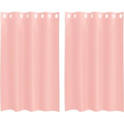 vidaXL Rose Voile Curtains with Ösen 2 pcs - Room Decor vidaXL Rose Voile Curtains with Ösen 2 pcs - Room Decor