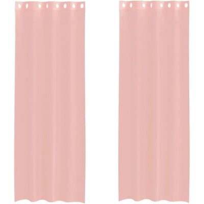 vidaXL Rose Voile Curtains with Ösen - Voile Curtains vidaXL Rose Voile Curtains with Ösen - Voile Curtains
