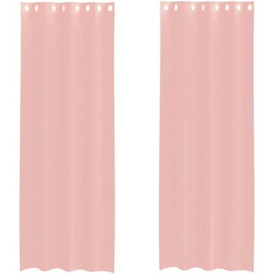 vidaXL Voile Curtains with Grommets - Pink - 140x300cm - Voile Curtains vidaXL Voile Curtains with Grommets - Pink - 140x300cm - Voile Curtains
