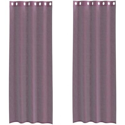 vidaXL Lila Voile Curtains with Ösen 2 pcs - Voile Curtains vidaXL Lila Voile Curtains with Ösen 2 pcs - Voile Curtains