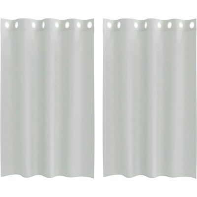 vidaXL Voile Gardiner med Ogen Lys Grå - 140x175 cm - Voile Gardiner vidaXL Voile Gardiner med Ogen Lys Grå - 140x175 cm - Voile Gardiner