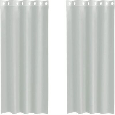 vidaXL Voile Curtains 2 Pcs Light Gray 140x245cm with Eyelets - Voile Curtains vidaXL Voile Curtains 2 Pcs Light Gray 140x245cm with Eyelets - Voile Curtains