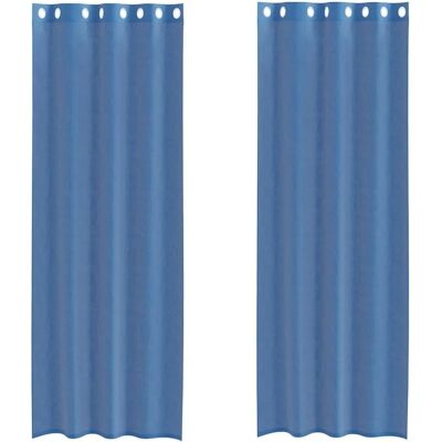 vidaXL Blue Voile Curtain with Eyelets - Voile Curtain vidaXL Blue Voile Curtain with Eyelets - Voile Curtain
