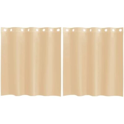 vidaXL Sand Color Voile Curtains 140x140cm with Eyelets - Curtains vidaXL Sand Color Voile Curtains 140x140cm with Eyelets - Curtains