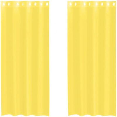 vidaXL Gule Voile Gardiner med Grommets - Voile Gardiner vidaXL Gule Voile Gardiner med Grommets - Voile Gardiner