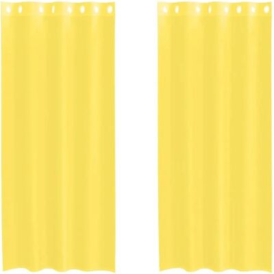vidaXL Yellow Voile Curtains with Ösen 2 pcs - Light & Durable vidaXL Yellow Voile Curtains with Ösen 2 pcs - Light & Durable