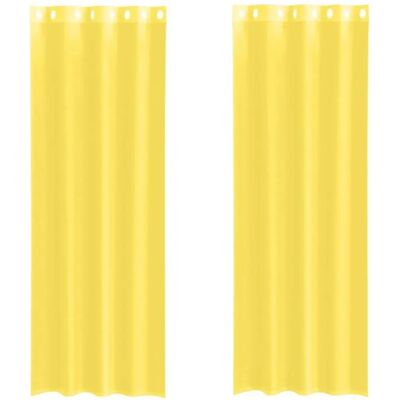 vidaXL Voile Curtains - 140x260cm - with Ösen - Yellow vidaXL Voile Curtains - 140x260cm - with Ösen - Yellow