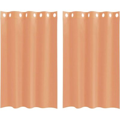 vidaXL Terracotta Voile Curtains - 140x175cm - With Ösen - Voile Curtains vidaXL Terracotta Voile Curtains - 140x175cm - With Ösen - Voile Curtains
